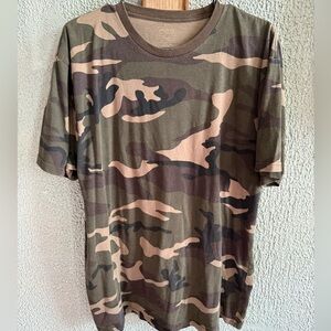 Men's Green and Brown Camo Short Sleeve Tee